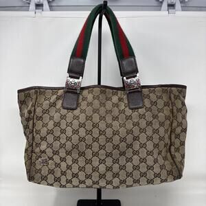 Gucci Large GG  Sherry Monogram Canvas Tote Bag